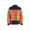 BLAKLADER 32551817 Hi Vis Shirt Hi Vis Reflective Long Sleeve Work Shirt MEN - 50% Cotton 50% Polyester