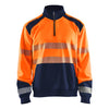Blaklader BLAKLADER 35562528 Hi Vis Reflective Half-zip Work Sweatshirt MEN - Brushed Interior - 355625285389
