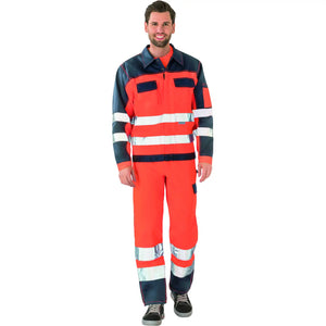 Planam Warnschutz Bundjacke orange/marine 102 orange/marine - Produktbild mit Model