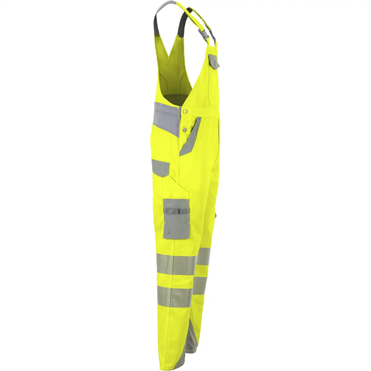 Planam Norit Warnschutz Herren Latzhose gelb/zink  102 gelb/zink - Produktbild ohne Model