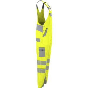 Planam Norit Warnschutz Herren Latzhose gelb/zink  102 gelb/zink - Produktbild ohne Model