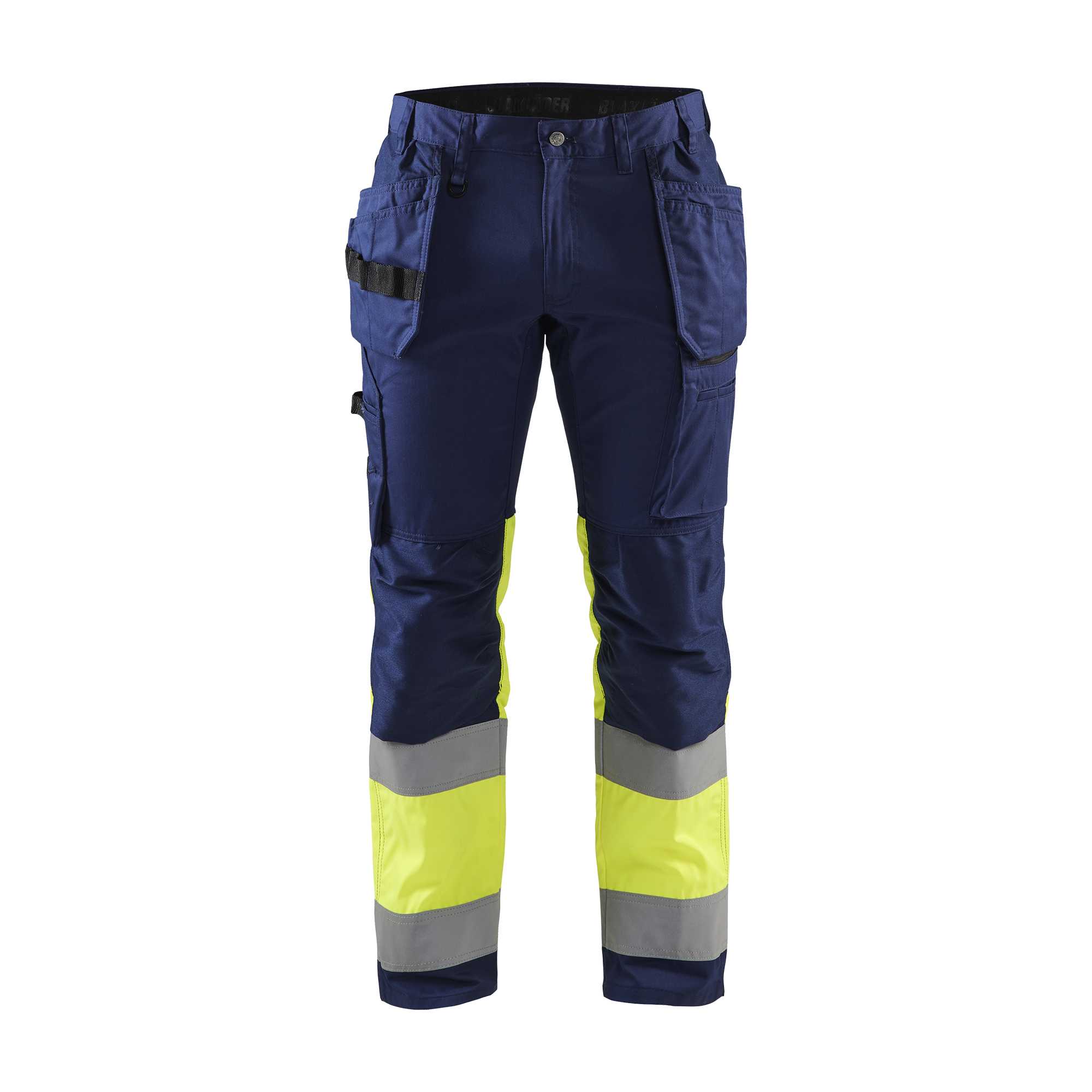 BLAKLADER 15581811 | Warnschutz-Hose mit Stretch, Warnschutz-Reflex-Arbeitshose Herren – Stretchgewebe