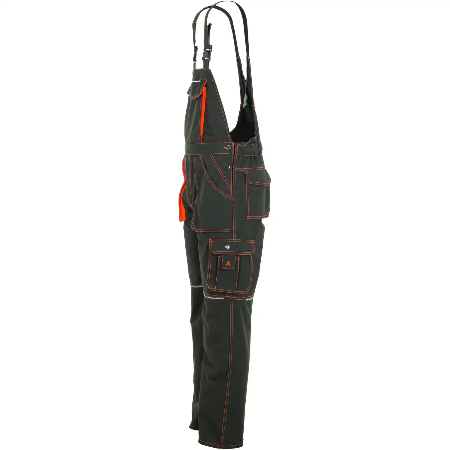 Planam Basalt Neon Latzhose oliv/orange 102 oliv/orange - Produktbild ohne Model