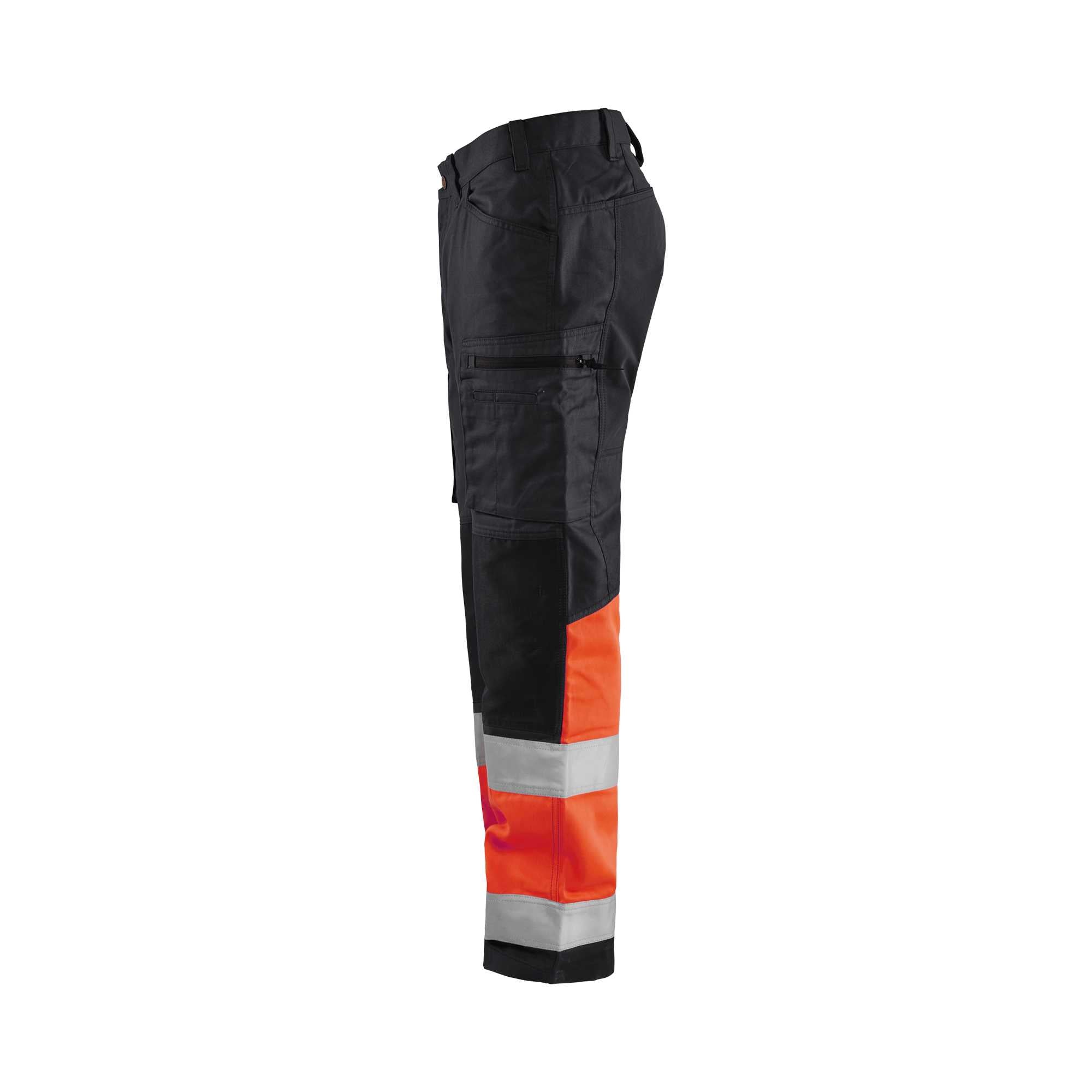 BLAKLADER 15511811 | Warnschutz-Arbeitshose mit Stretch Warnschutz Reflektierende Arbeitshose Herren - 65% Polyester