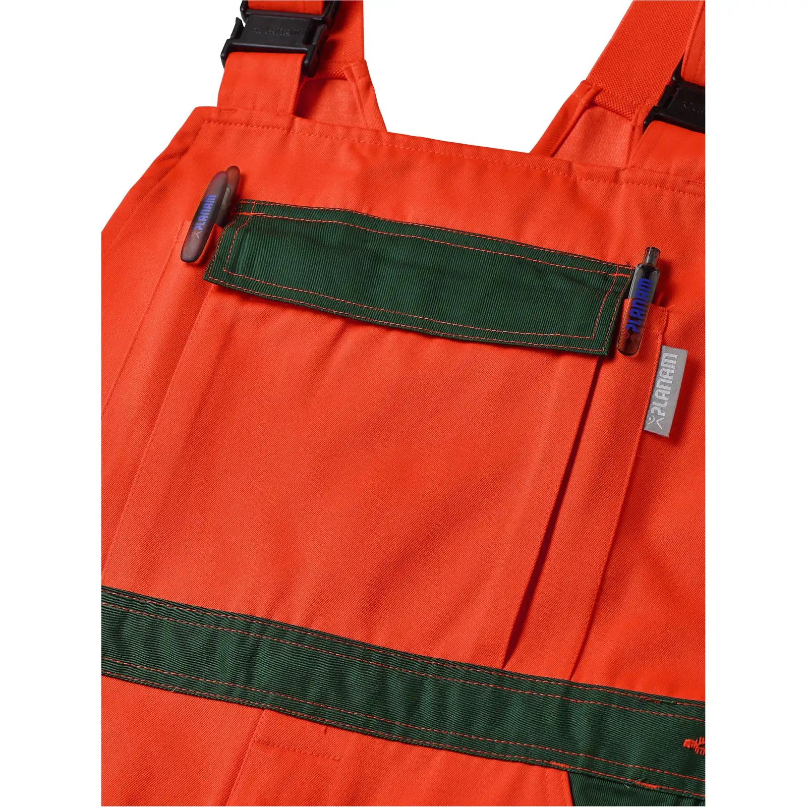 Planam Warnschutz Latzhose orange/marine 102 orange/marine - Extra Detailbild