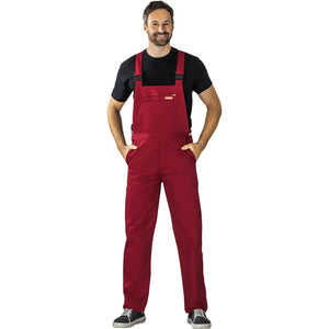 Planam MG 260 Latzhose bordeaux 102 bordeaux - Produktbild mit Model