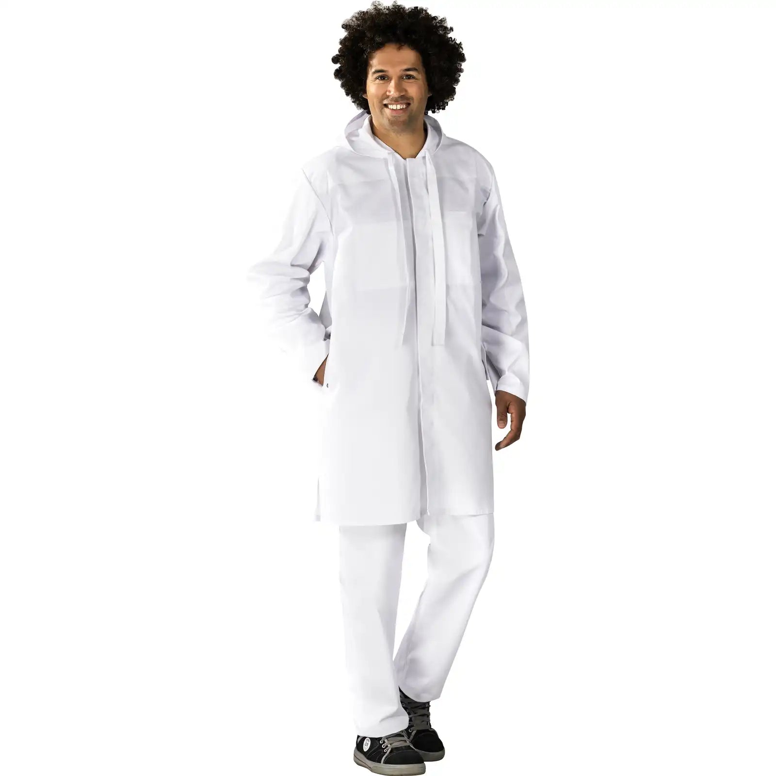 Planam Food Herren Fleischträgermantel reinweiß S reinweiß - Produktbild mit Model