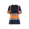BLAKLADER 34101030 Women’s Hi Vis T Shirt Hi Vis Reflective Short Sleeve Work T-Shirt WOMEN - 100% Cotton