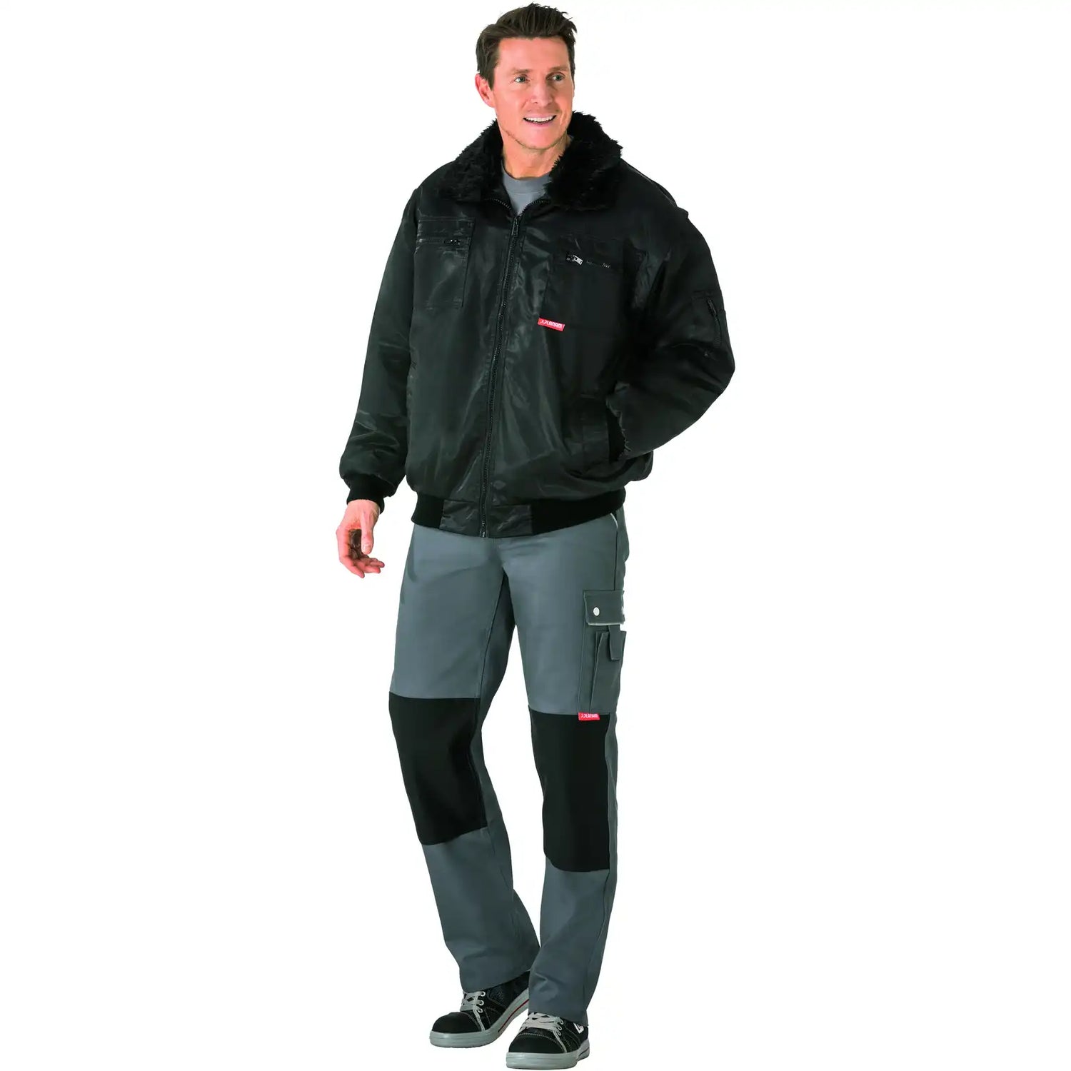 Planam Outdoor Gletscher Comfortjacke schwarz S schwarz - Produktbild mit Model