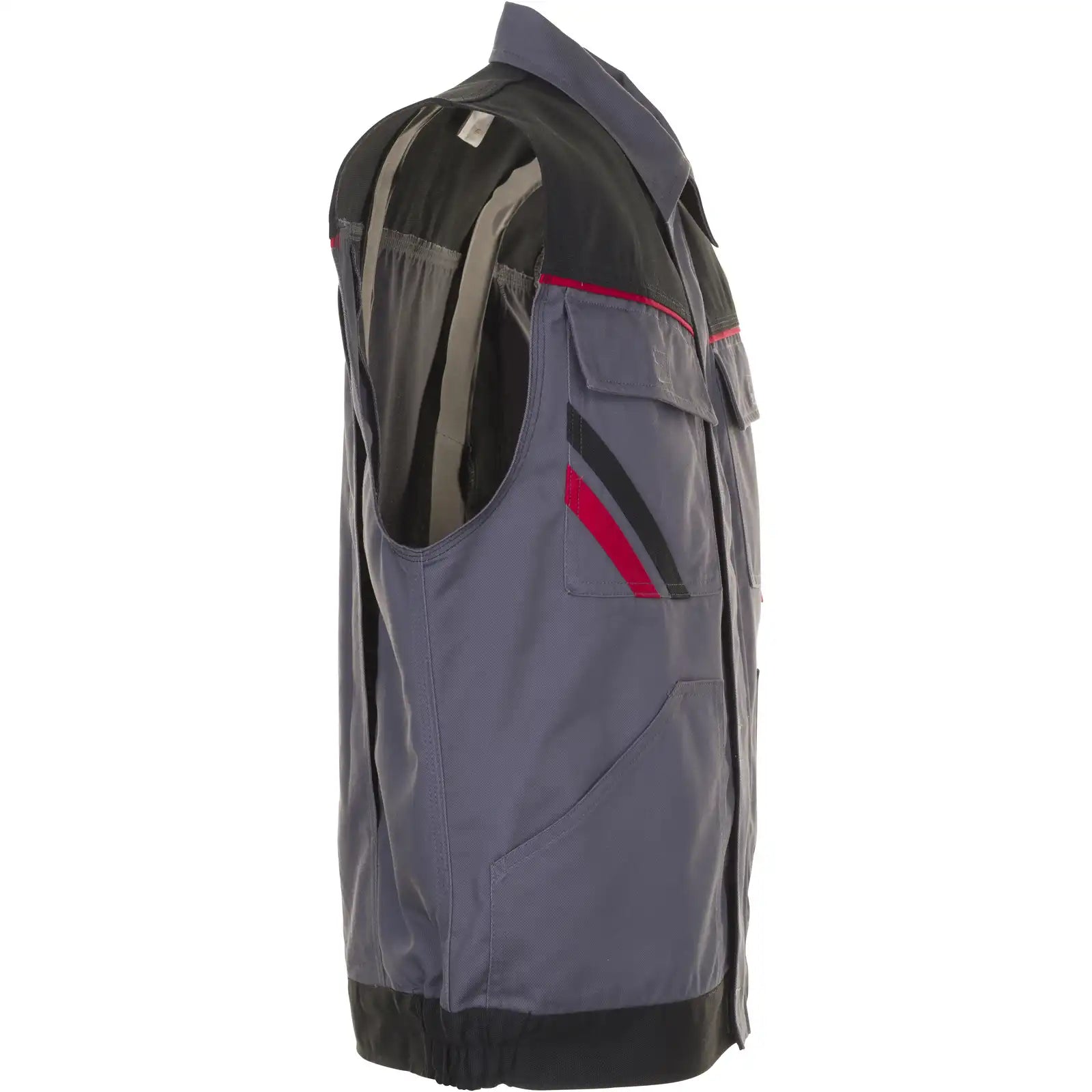 Planam Highline Arbeitsweste schiefer/schwarz/rot XS schiefer/schwarz/rot - Produktbild ohne Model