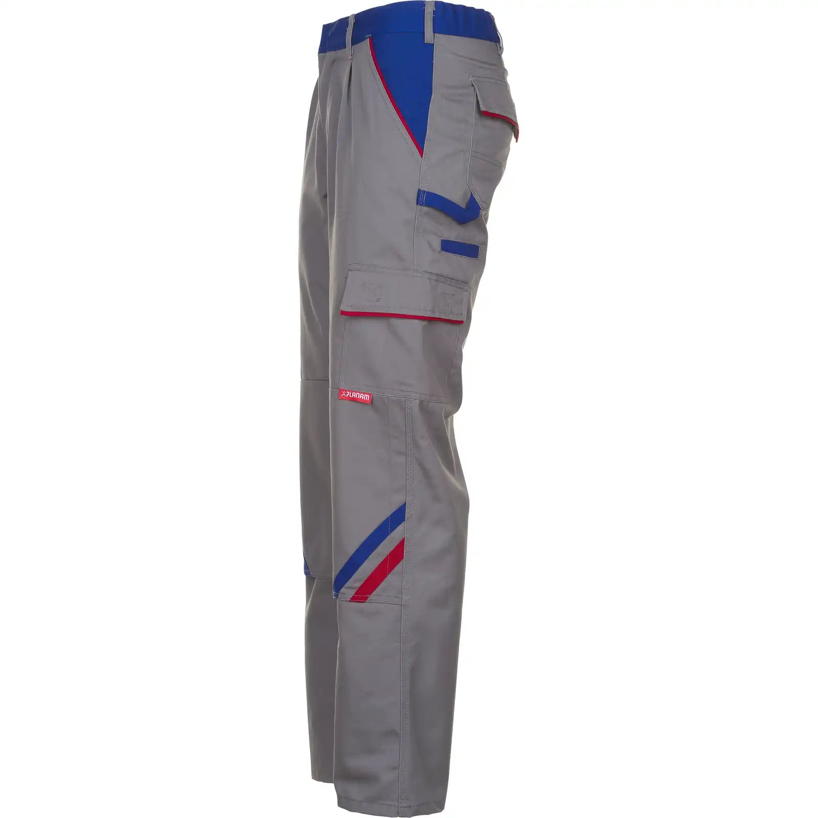 Planam Highline Bundhose zink/kornblumenblau/rot 102 zink/kornblumenblau/rot - Produktbild ohne Model