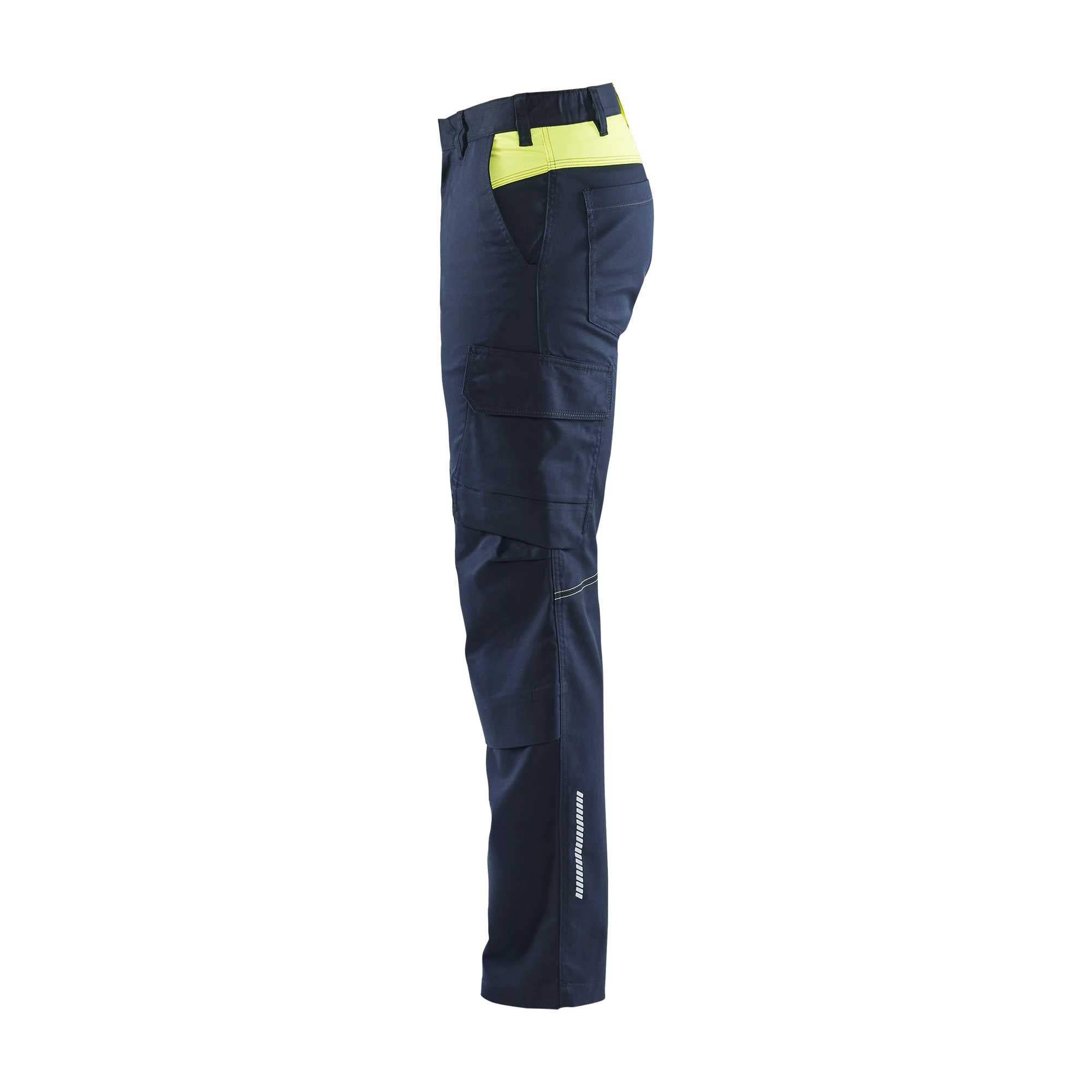 BLAKLADER 14481832 | Pantalon de travail industriel stretch avec poches pour genouillères Haute Visibilité Pantalon de travail réfléchissant homme - tissu sergé