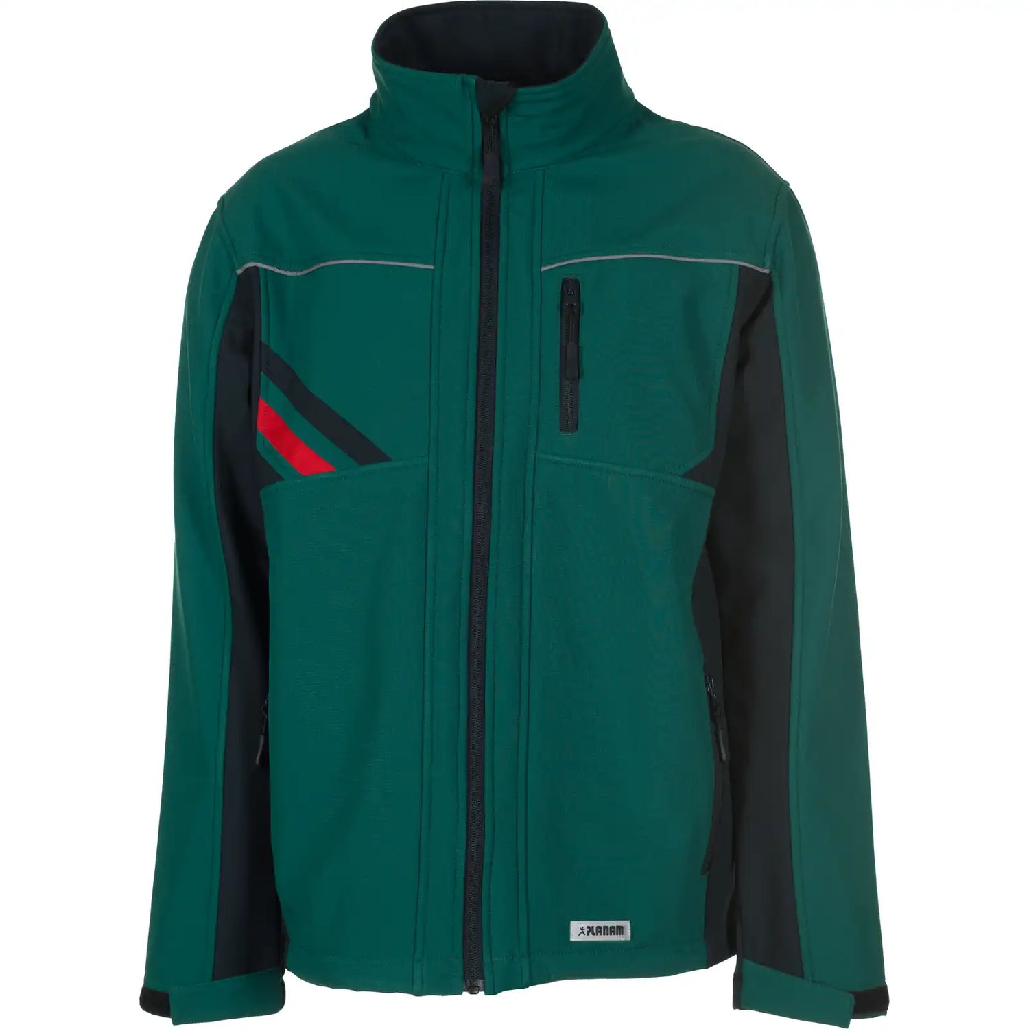 Planam Highline Softshelljacke grün/schwarz XS grün/schwarz/rot - Vorschaubild