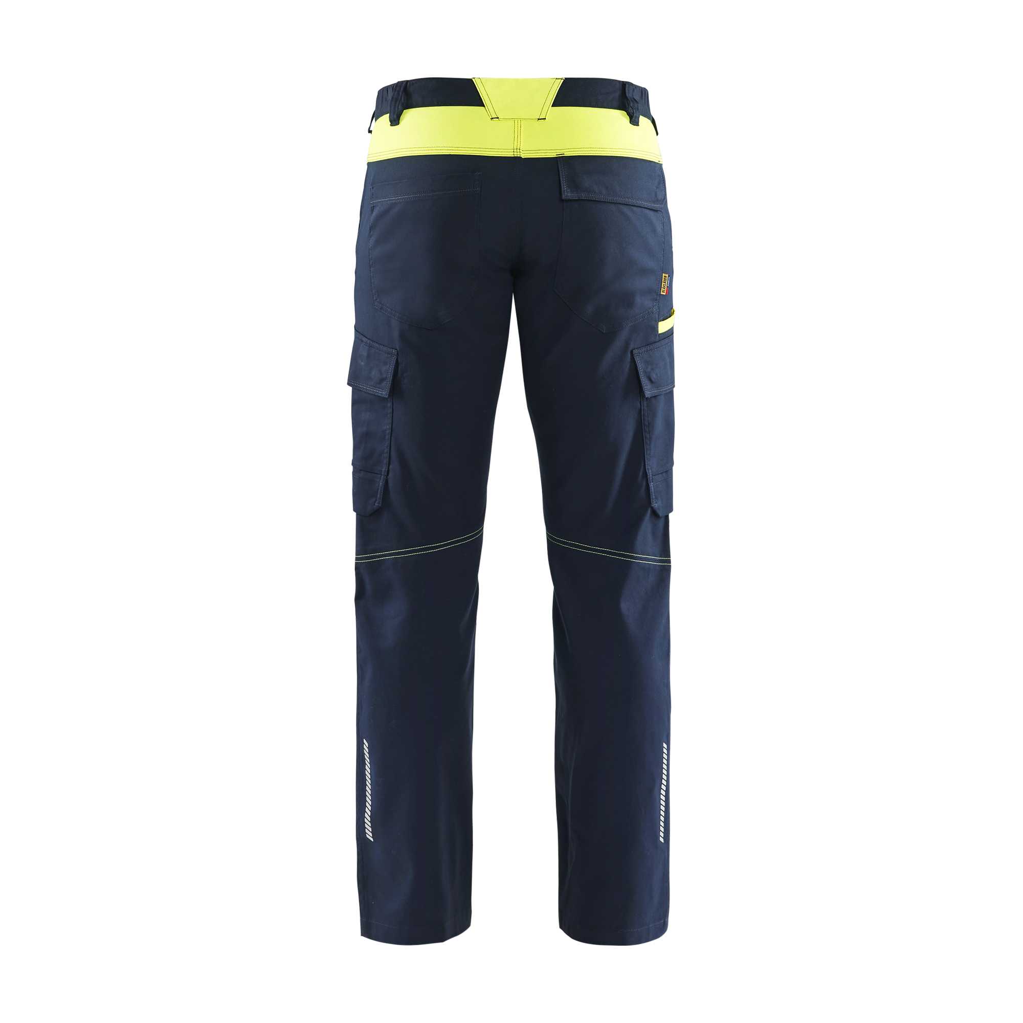 BLAKLADER 14481832 | Pantalon de travail industriel stretch avec poches pour genouillères Haute Visibilité Pantalon de travail réfléchissant homme - tissu sergé