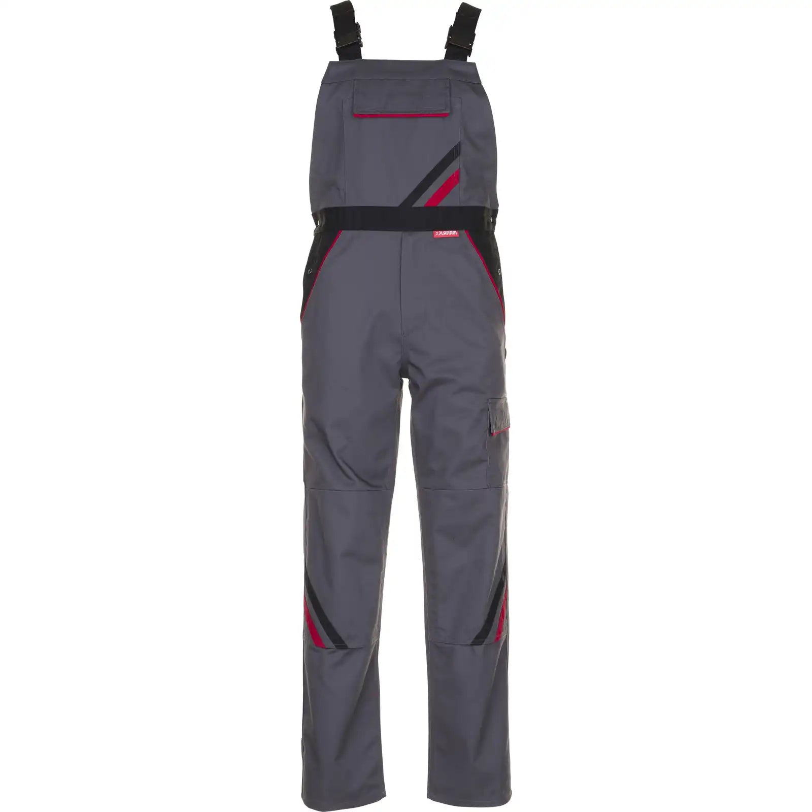 Planam Highline Latzhose schiefer/schwarz/rot 102 schiefer/schwarz/rot - Vorschaubild
