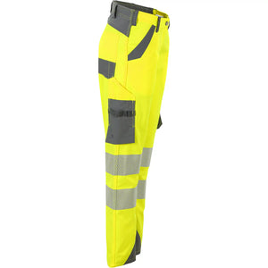 Planam Norit Warnschutz Damen Bundhose gelb/zink  36 gelb/zink - Produktbild ohne Model