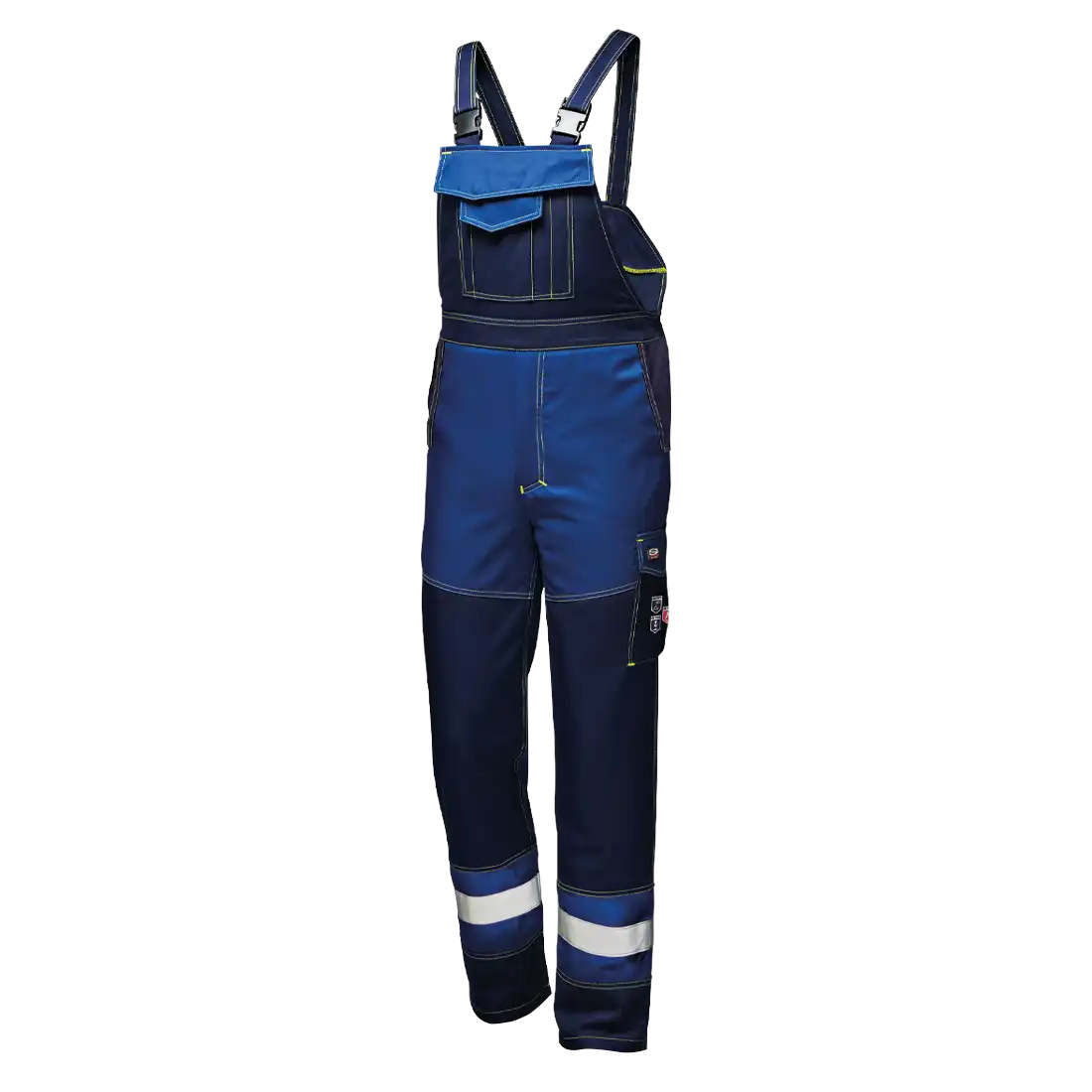 POLYTECH PLUS BIB-TROUSERS - Reflective Band - Multi-Protection Fabric - Preformed Knee Reinforcement - Image 1