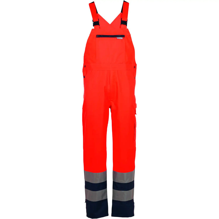 Planam Warnschutz Regenlatzhose orange/marine S orange/marine - Vorschaubild