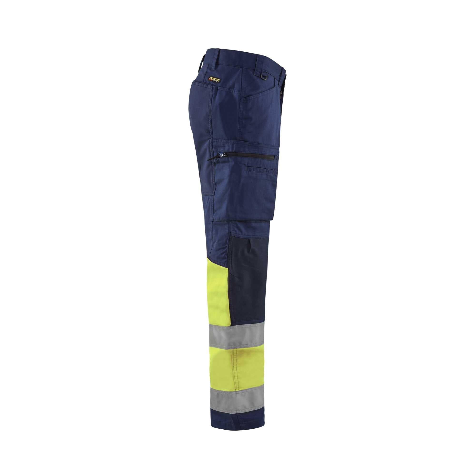 BLAKLADER 15511811 | Pantalon haute visibilité avec stretch Pantalon de travail réfléchissant haute visibilité homme - 65% polyester