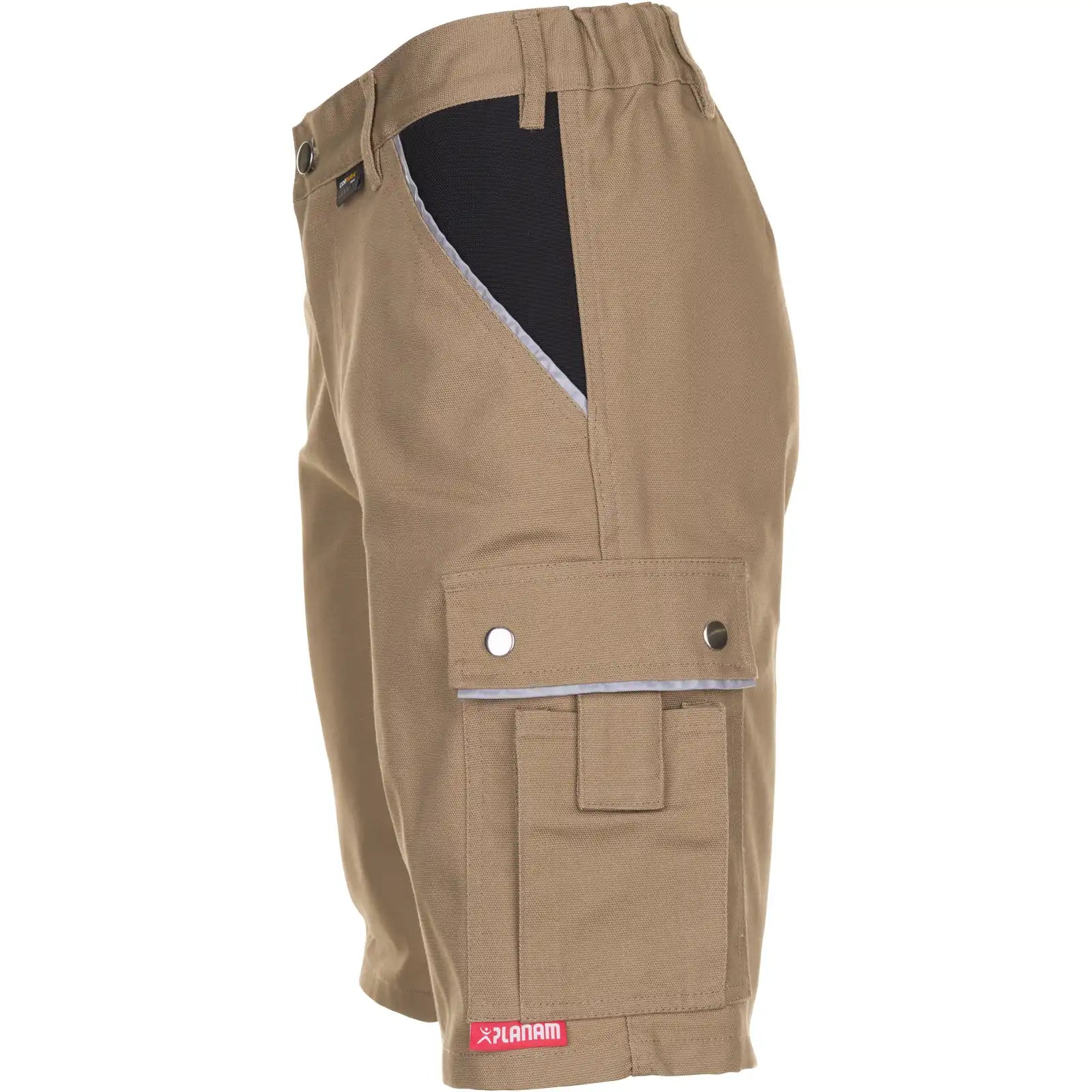Planam Canvas 320 Shorts khaki/schwarz S khaki/schwarz - Produktbild ohne Model