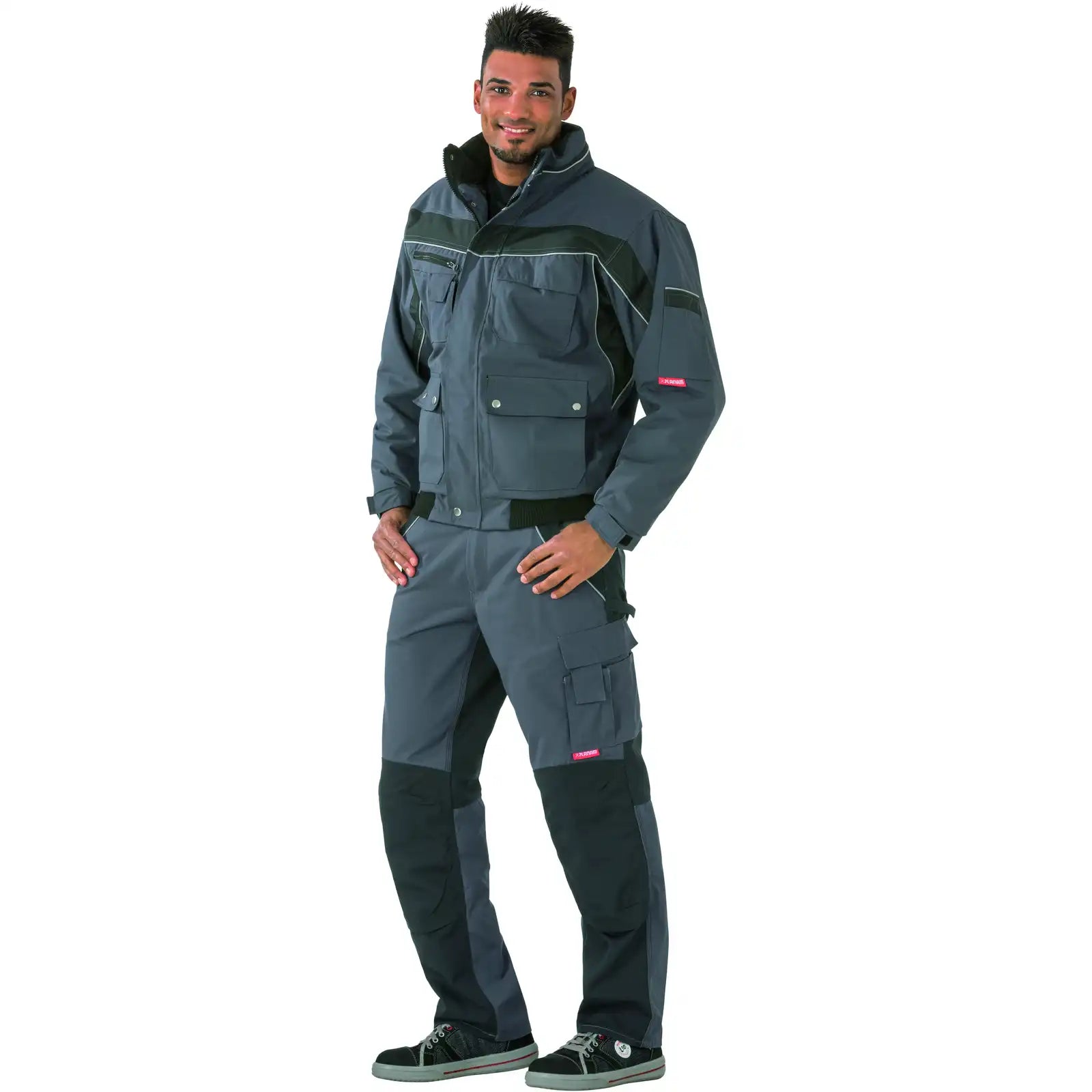 Planam Plaline Winterblouson schiefer/schwarz XS schiefer/schwarz - Produktbild mit Model