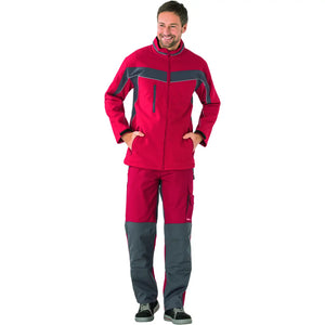 Planam Plaline Softshelljacke rot/schiefer XS rot/schiefer - Produktbild mit Model