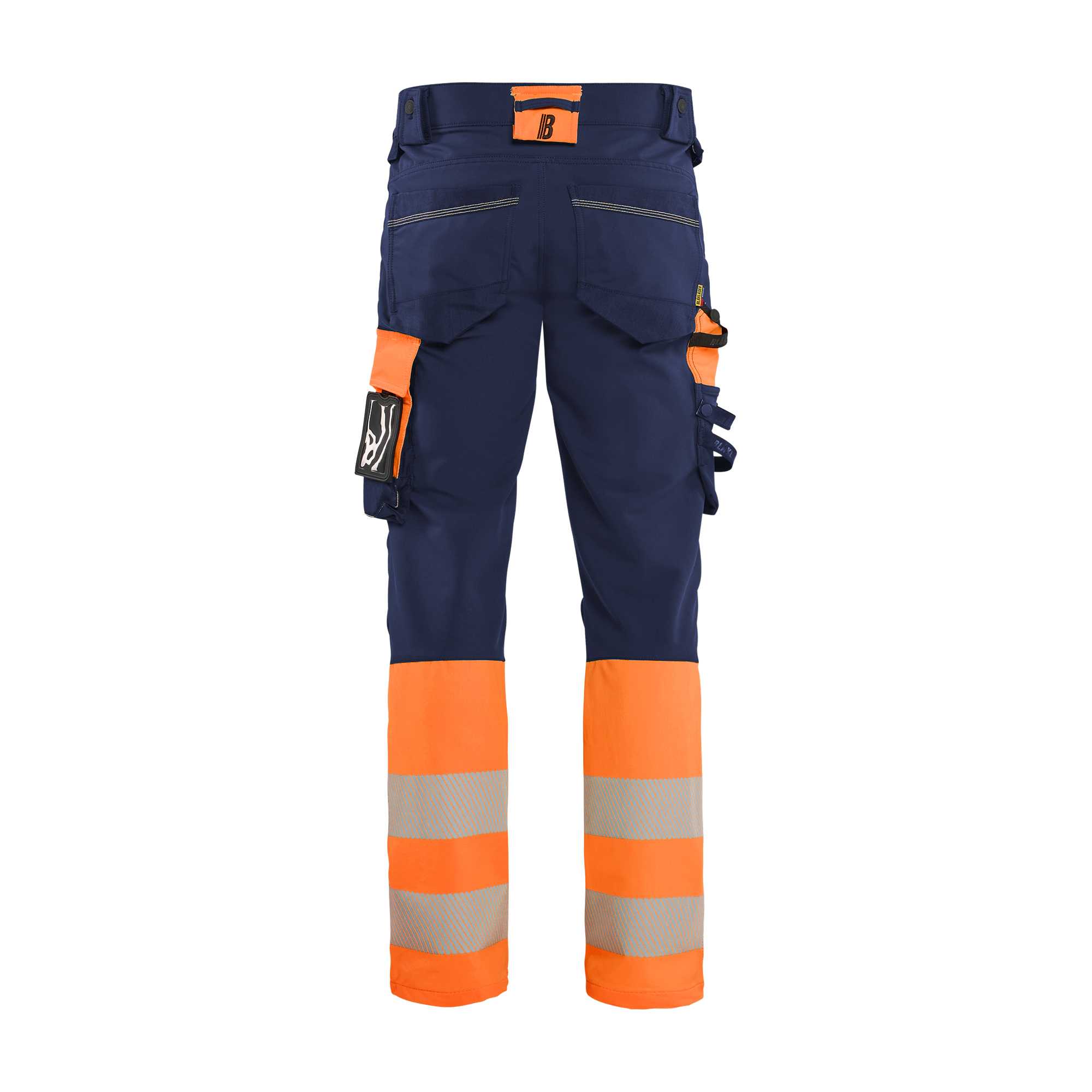 BLAKLADER 11261648 | Hi Vis Trousers 4 Way Stretch Hi Vis Reflective Work Trousers Men - double weave