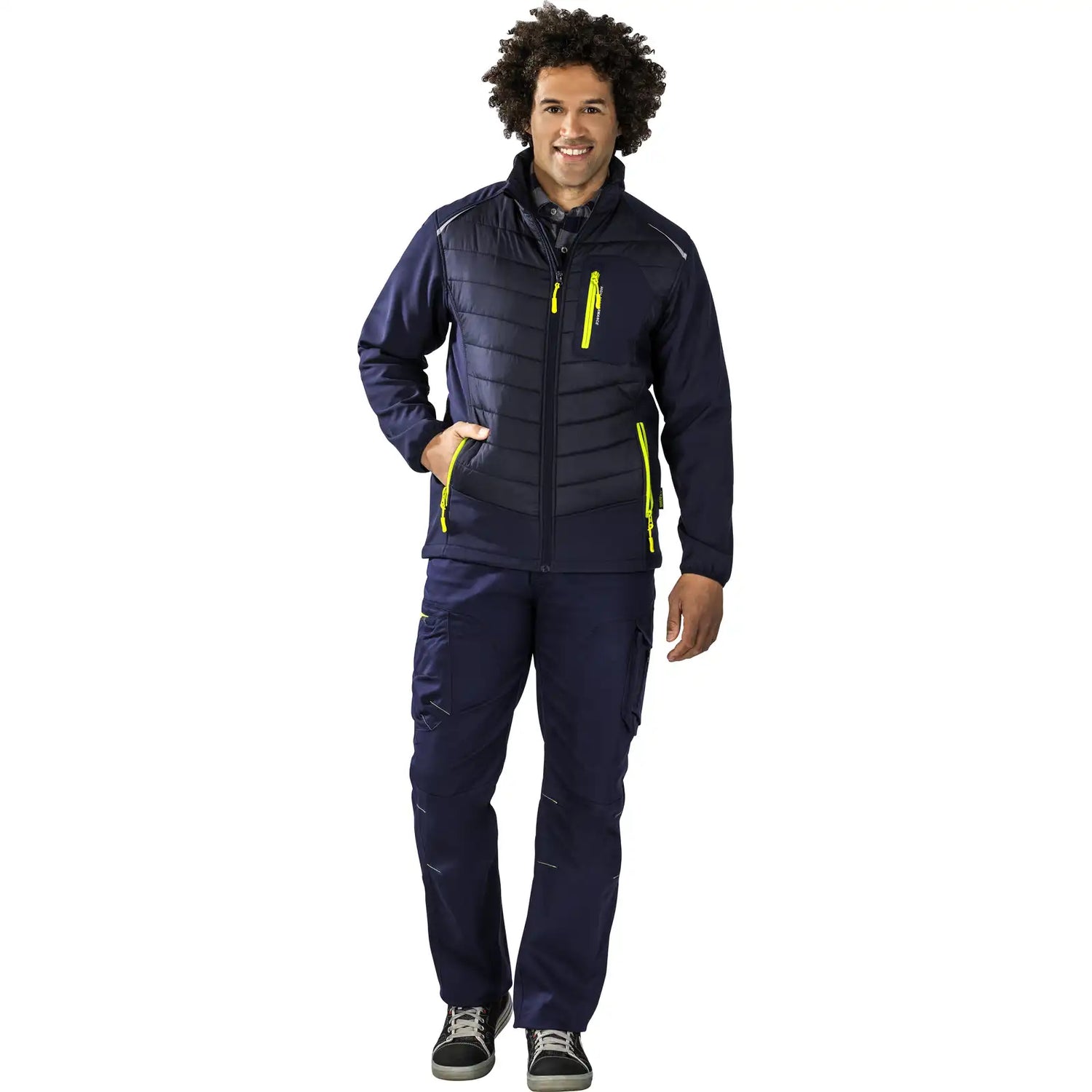 Planam PLANAM Stretchline Winterjacke marine XS marine - Produktbild mit Model