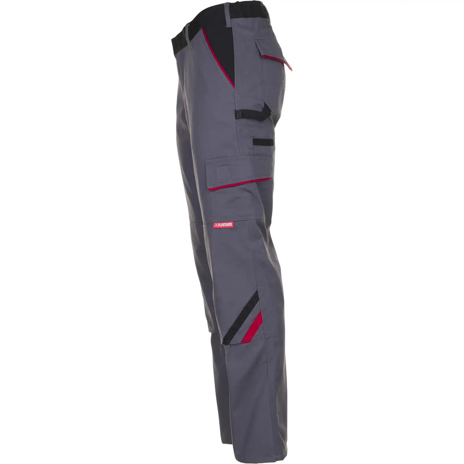 Planam Highline Damen Bundhose schiefer/schwarz/rot 34 schiefer/schwarz/rot - Produktbild ohne Model