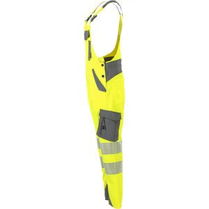 Planam Norit Warnschutz Damen Latzhose gelb/zink  36 gelb/zink - Produktbild ohne Model