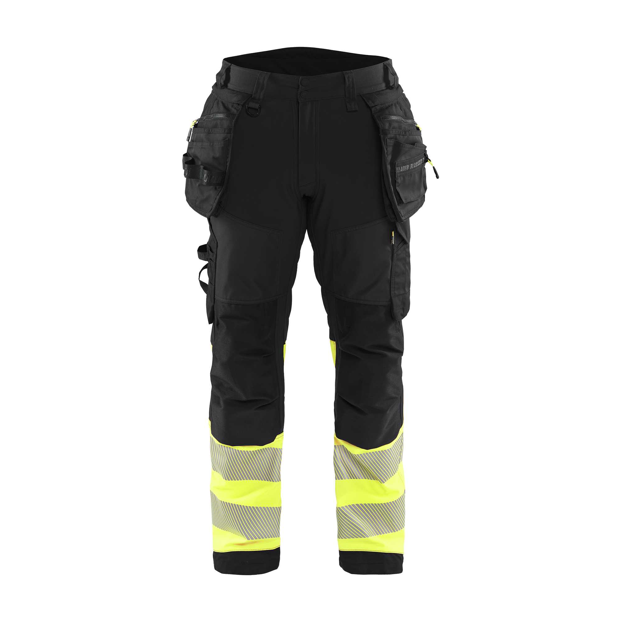 BLAKLADER 18212513 | Hi vis Softshell Trousers Hi Vis Reflective Work Trousers Men - Waterproof