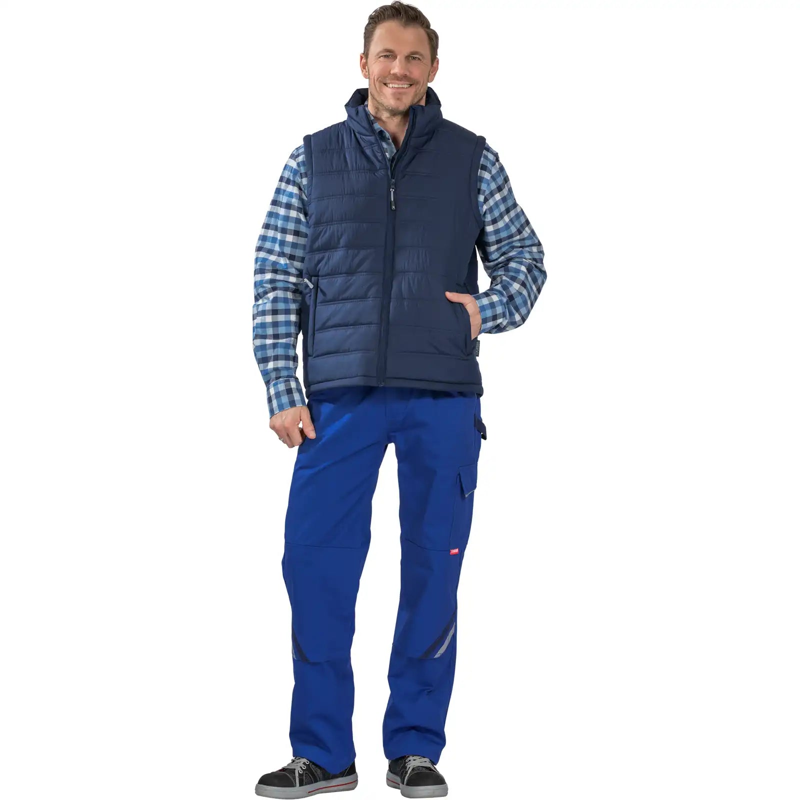 Planam Outdoor Neptun Weste marine XS marine - Produktbild mit Model