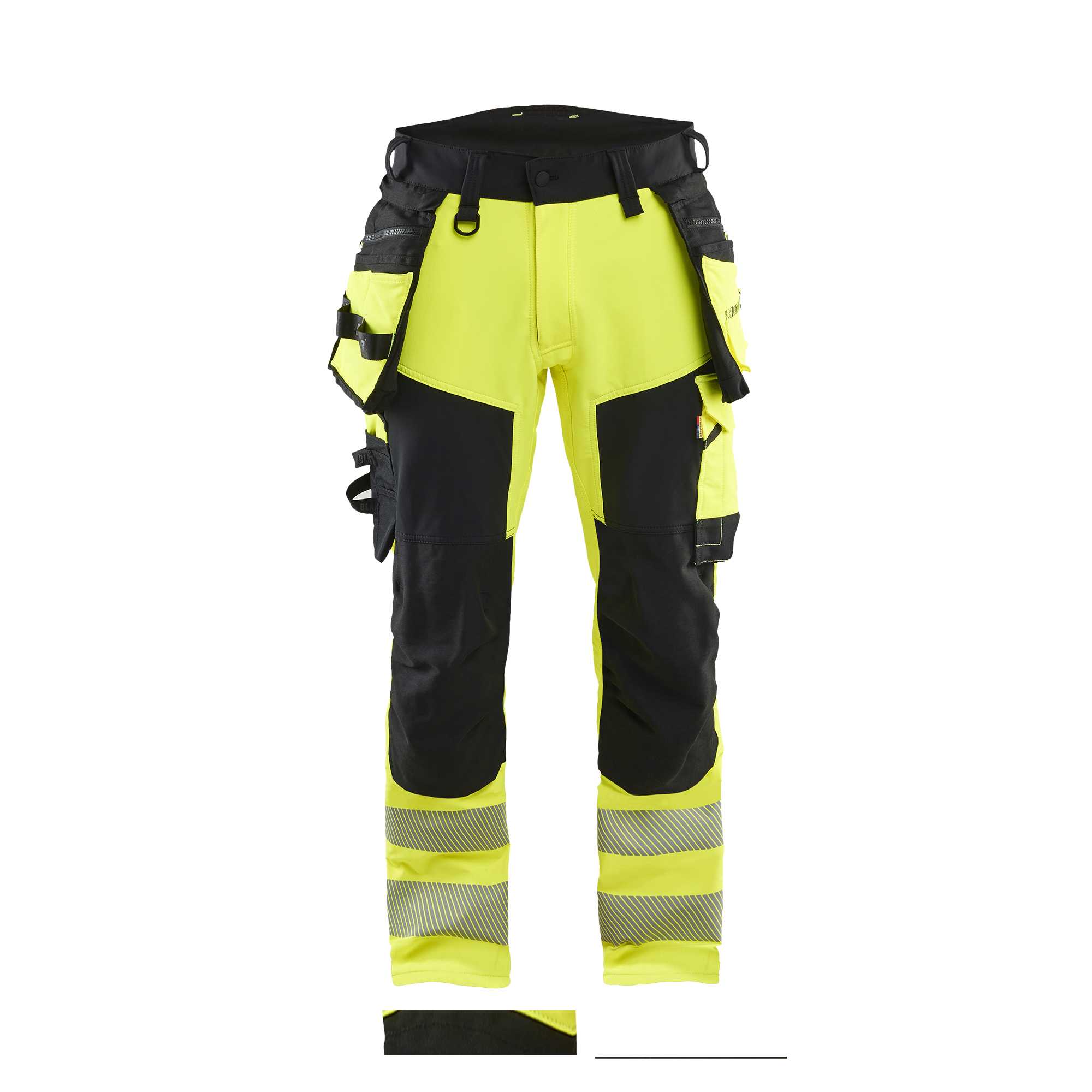 BLAKLADER 11221648 Hi Vis trousers 4 way stretch Hi Vis Reflective Work Trousers Men - double weave