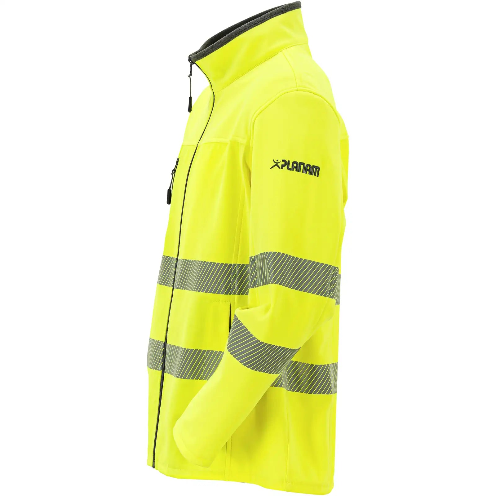 Planam Norit Warnschutz Herren Pure Softshelljacke gelb  102 gelb - Produktbild ohne Model