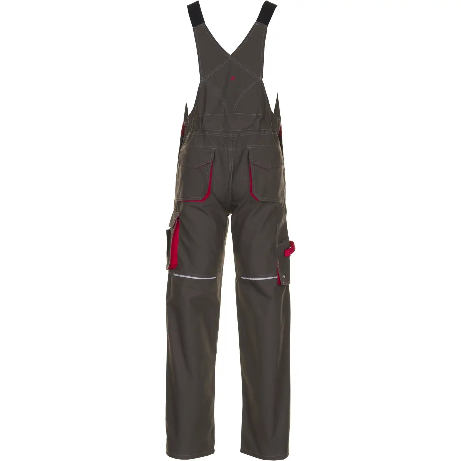 Planam Basalt Latzhose oliv/rot 102 oliv/rot - Produktbild ohne Model