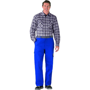 Planam Major Protect Bundhose kornblumenblau/grau 102 kornblumenblau/grau - Produktbild mit Model