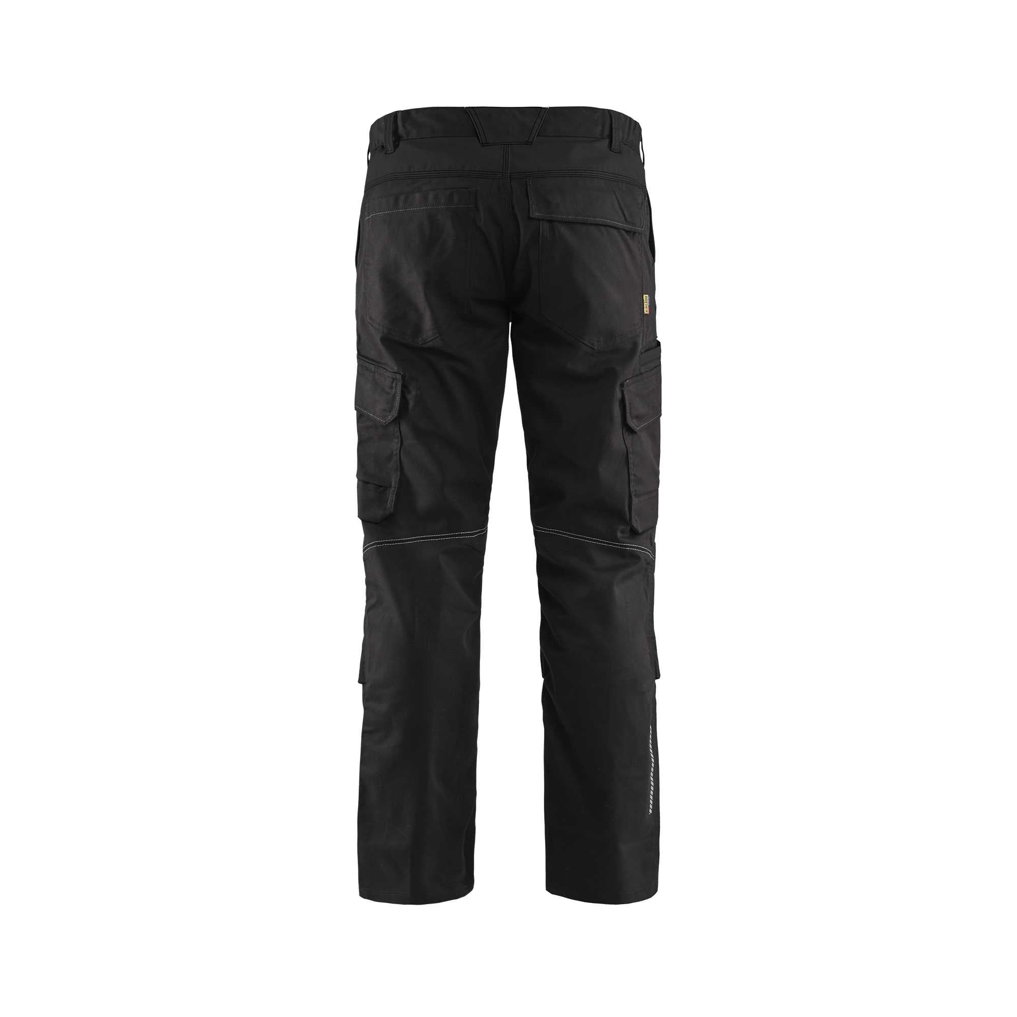 BLAKLADER 14481832 | Pantaloni da lavoro industriali stretch con tasche per ginocchiere ad alta visibilità riflettenti uomo - tessuto twill