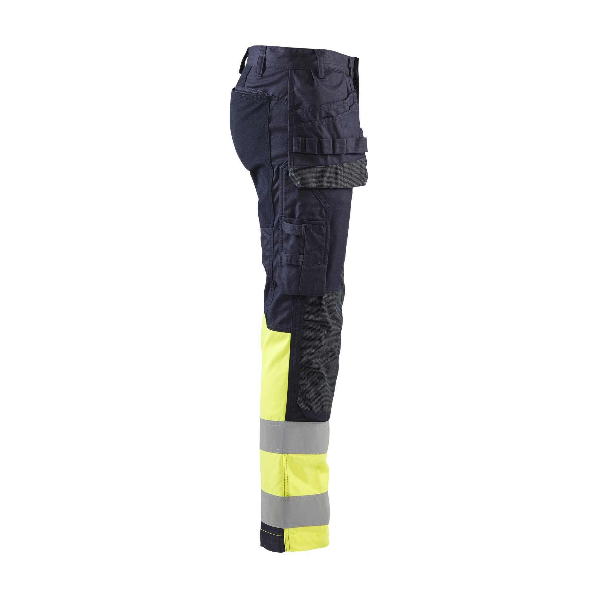 BLAKLADER 14871512 Pantaloni multinorma intrinseci con tessuto elasticizzato ad alta visibilità pantaloni da lavoro riflettenti uomo - tessuto Ripstop