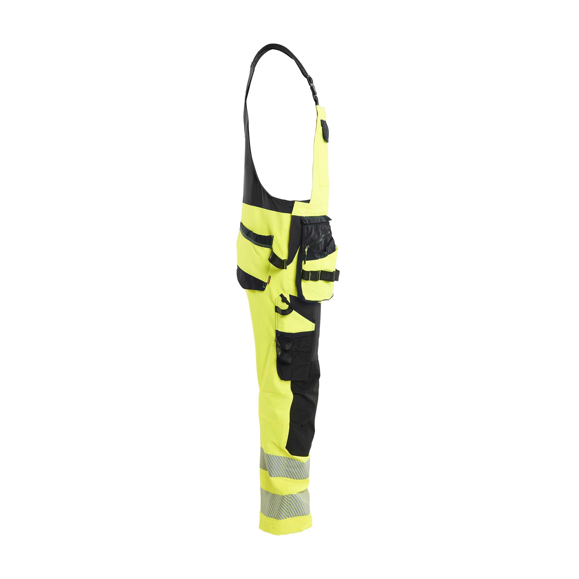 BLAKLADER 26261648 Hi Vis bib overalls 4 way stretch Hi Vis Reflective Work Bib Trousers Men - double weave