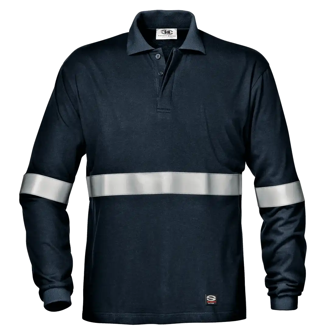 SIR SAFETY GINKO Hi Vis Reflective Long Sleeve Work Polo MEN - Antistatic Polyester