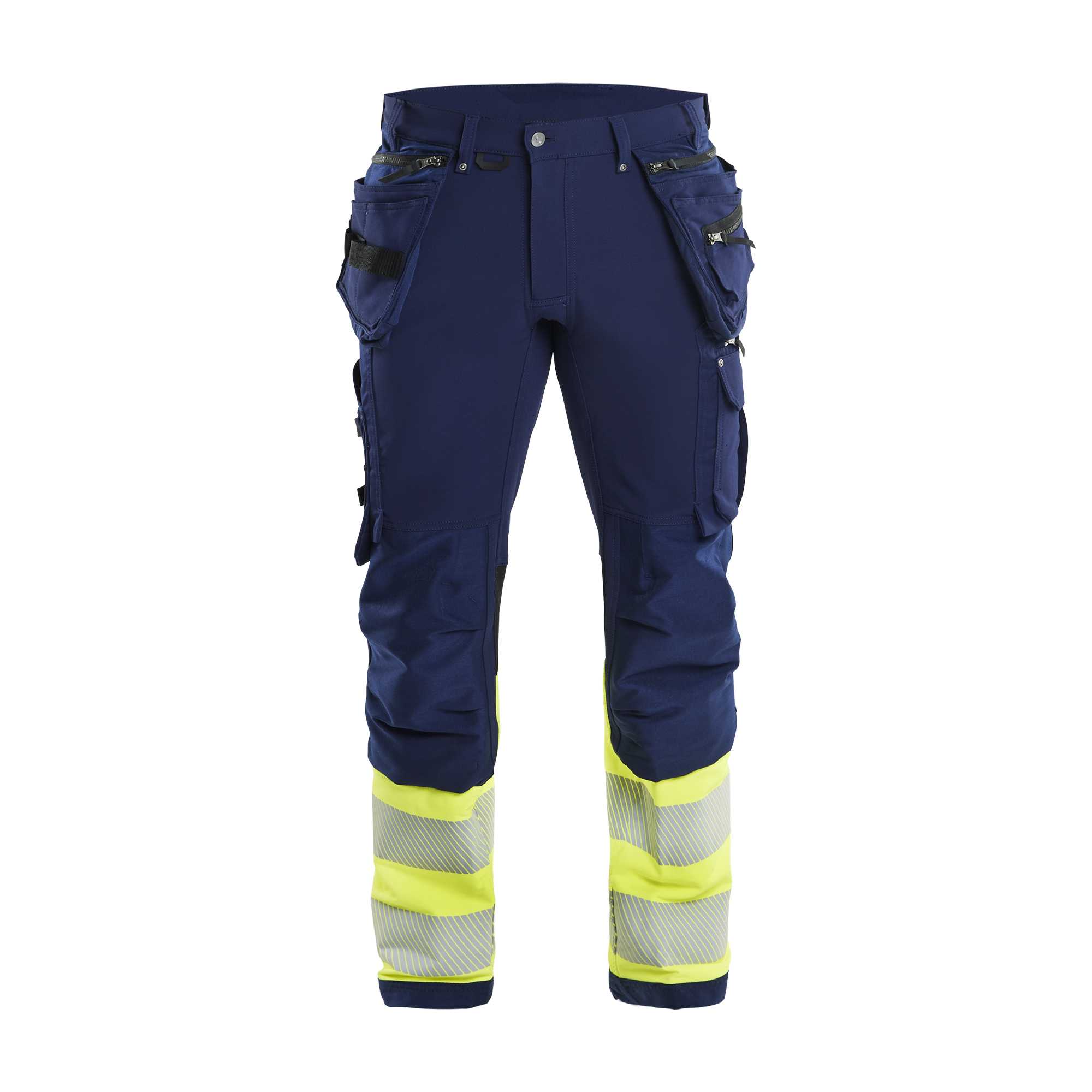 BLAKLADER 19931642 Hi Vis 4 way stretch trousers Hi Vis Reflective Work Trousers Men - Water Repellent
