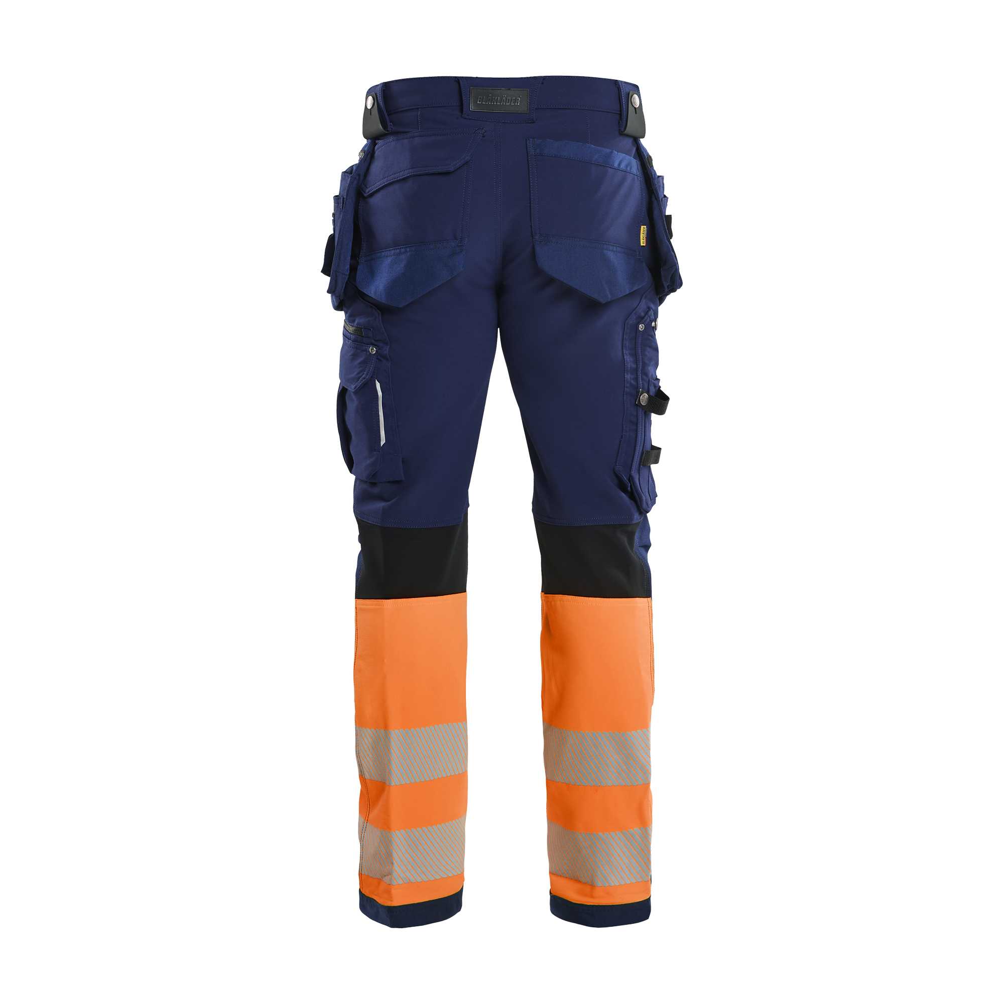 BLAKLADER 19931642 Hi Vis 4 way stretch trousers Hi Vis Reflective Work Trousers Men - Water Repellent