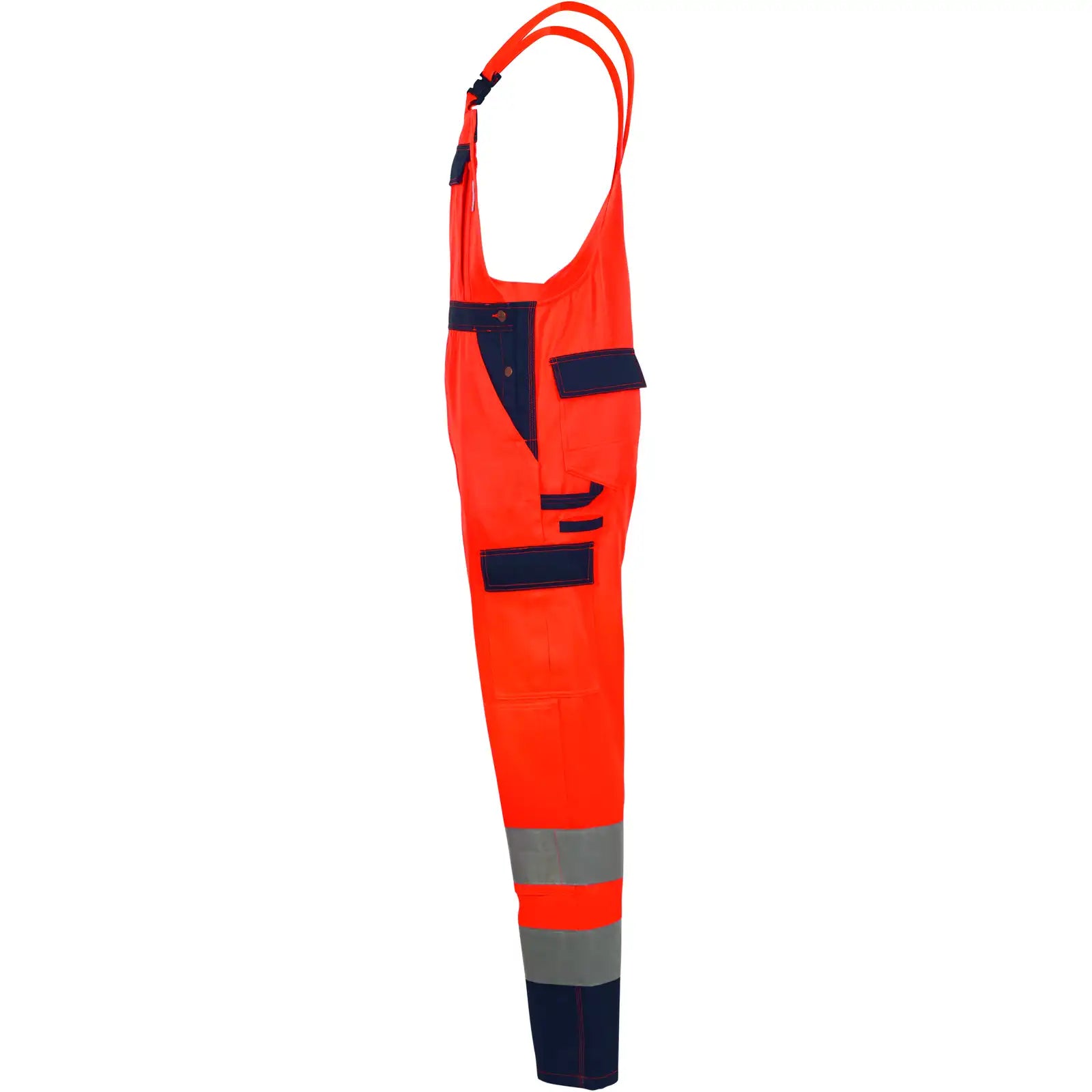 Planam Warnschutz Latzhose orange/marine 102 orange/marine - Produktbild ohne Model