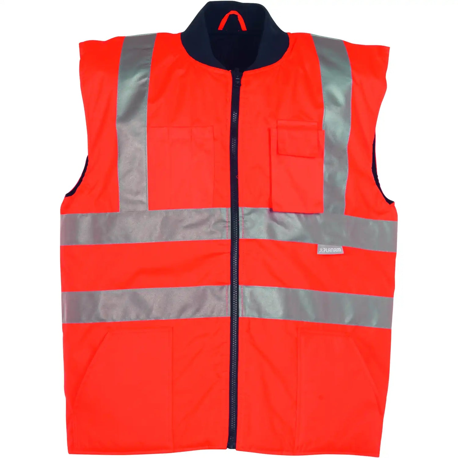 Planam Warnschutz Winterweste uni orange S uni orange - Vorschaubild