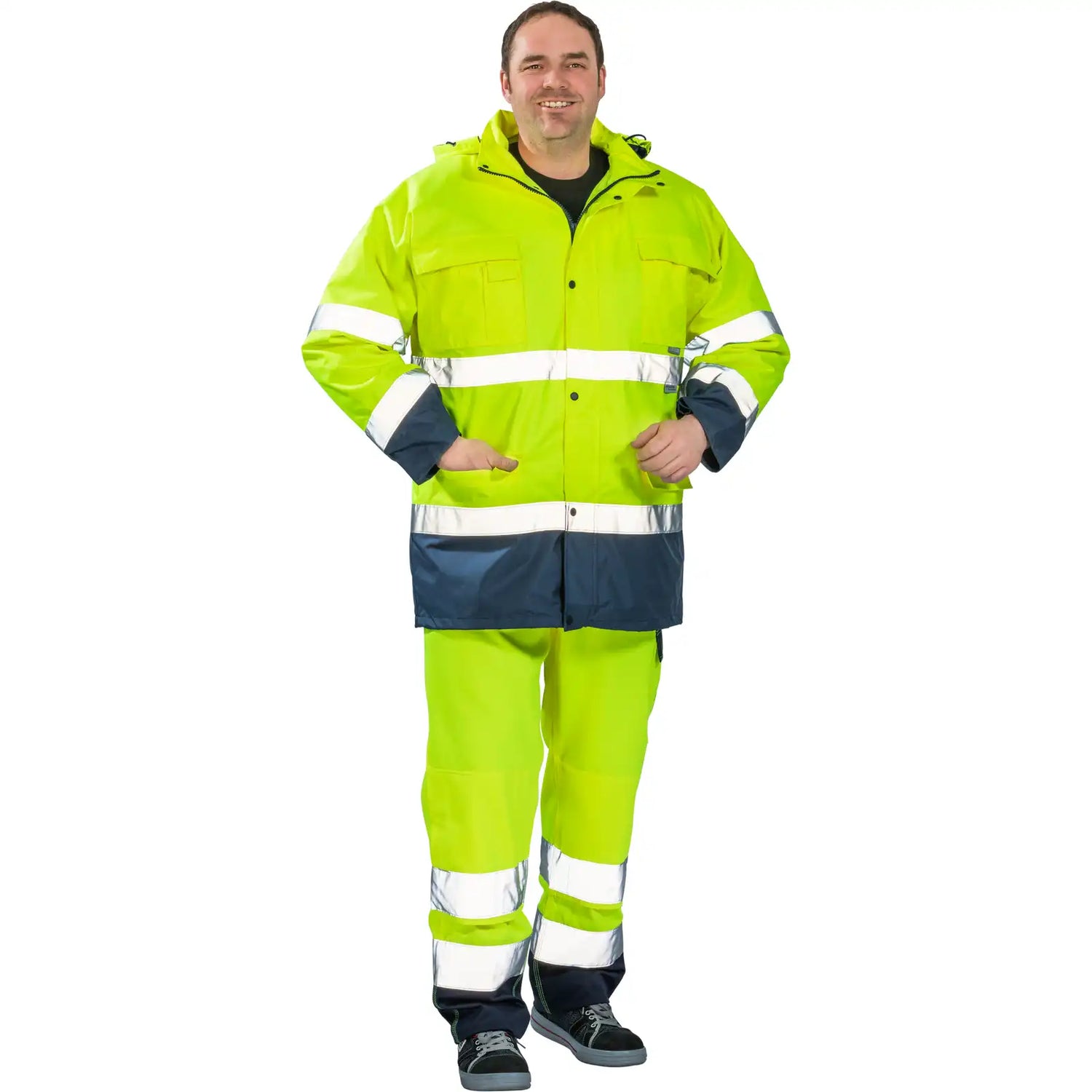 Planam Warnschutz Parka gelb/marine S gelb/marine - Produktbild mit Model