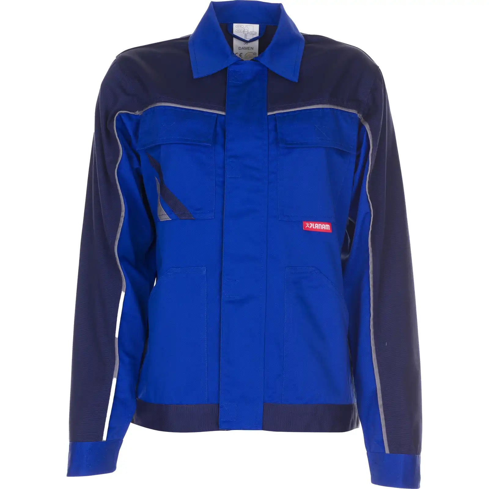 Planam Highline Damen Bundjacke kornblumenblau/marine/zink 34 kornblumenblau/marine/zink - Vorschaubild