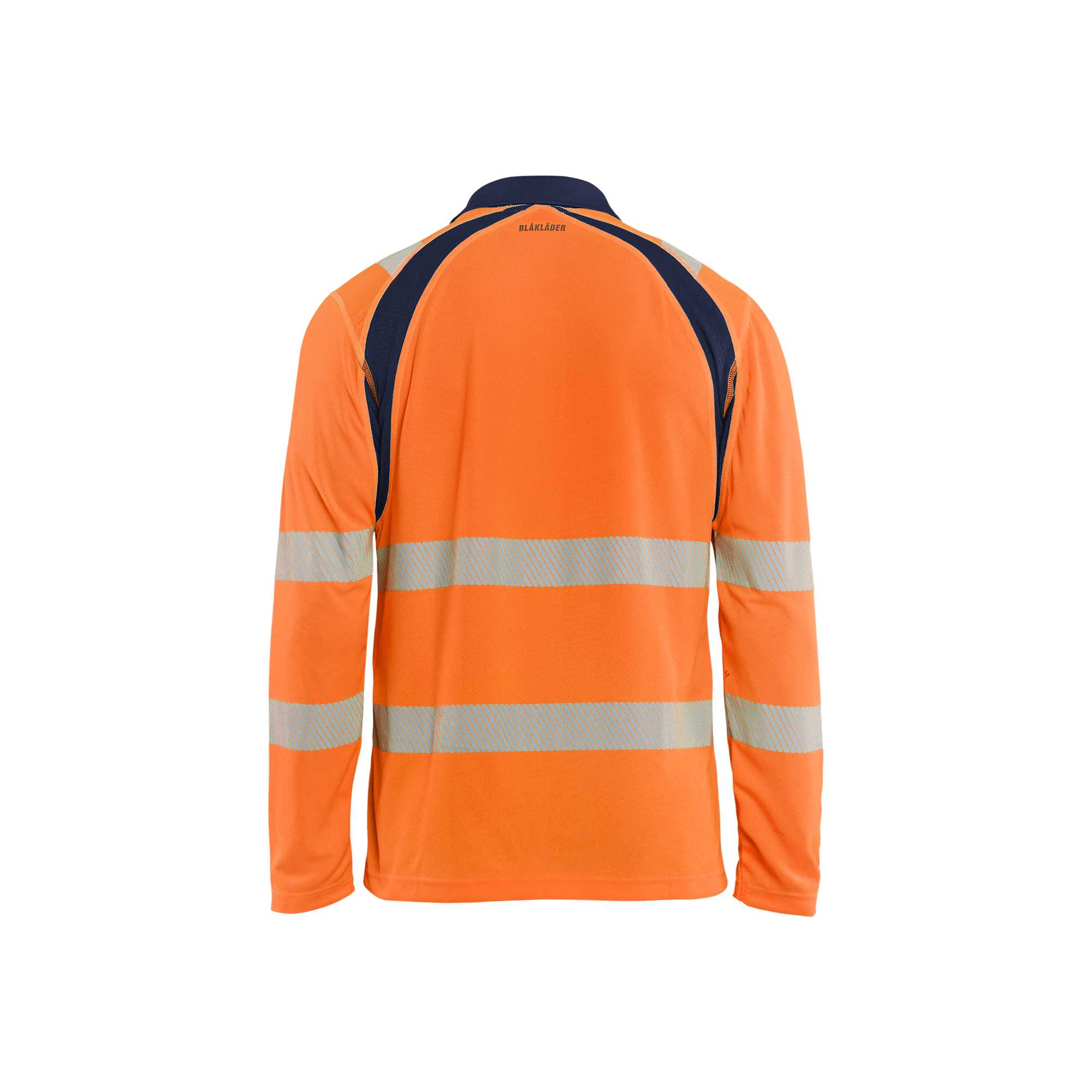 BLAKLADER 35981013 UV Protected Long Sleeved Polo Shirt Hi Vis Hi Vis Reflective Long Sleeve Work Polo MEN - 100% Polyester