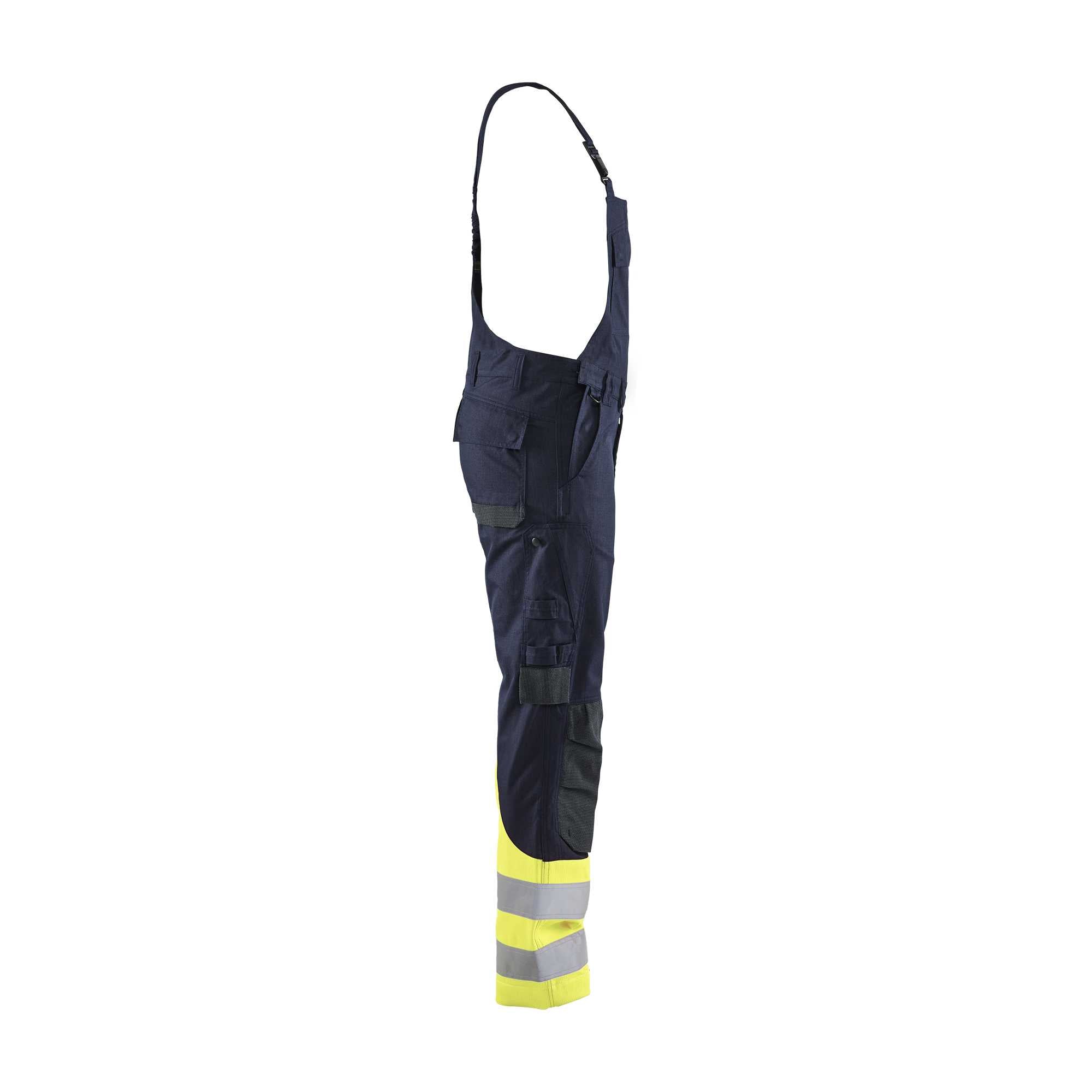 BLAKLADER 28881512 Multinorm Inherent Bib Trousers Hi Vis Reflective Work Bib Trousers Men - ripstop fabric