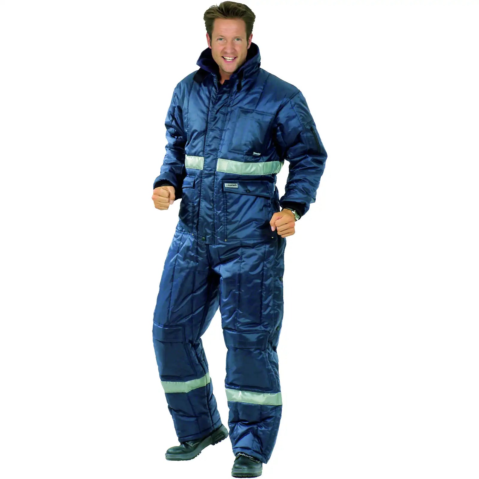 Planam Kühl-/Gefrierhaus Kühlhaus Overall marine, Innenfutter rot S marine, Innenfutter rot - Produktbild mit Model