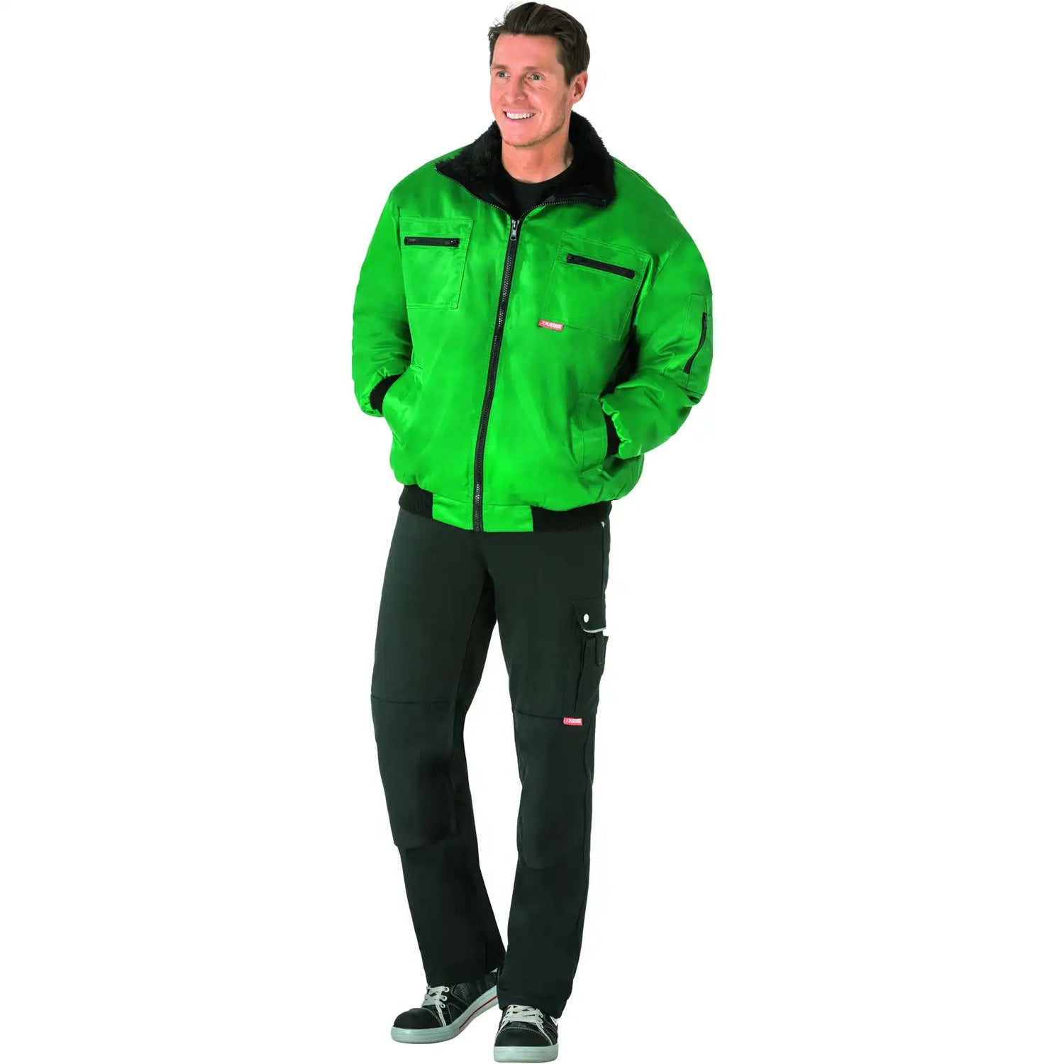 Planam Outdoor Gletscher Pilotenjacke grün S grün - Produktbild mit Model